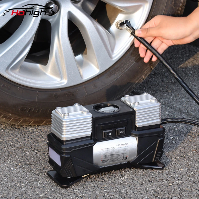 180W Double Cylinder Car Air Pump High Pressure 12V Inflator Pump ...