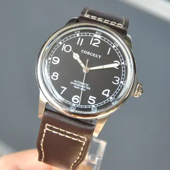 

Mens watch 41MM black dial miyota automatic movement silver 316L stainless steel case green luminous waterproof watch men