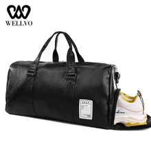 Высококачественная дорожная сумка женская черная из искусственной кожи сумки для спортзала ручная багажная сумка для мужчин спортивная сумка модная сумка через плечо XA88WB
