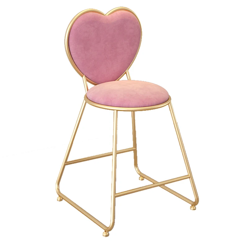 Heart Chair Современный скандинавский кафе ресторан золотой розовый бархат обеденный стул - Цвет: Heart Chair