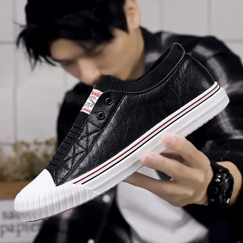 

2019 Summer New Style Men Full-grain Leather Shoes Korean-style Foot Covering Students MEN'S SHOES Casual Slip-on Loafers