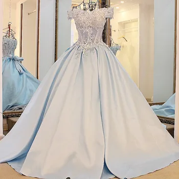 

Custom Made boat neck Satin Beading Flowers Formal robe de soiree Evening Dubai bridal gown 2018 mother of the bride dresses