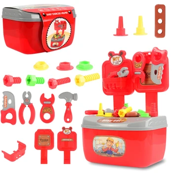 

20pcs Children Repair Portable Toolbox Simulation Tool Storage Box For Children Baby Early Learning Educational Toys Boys Toy