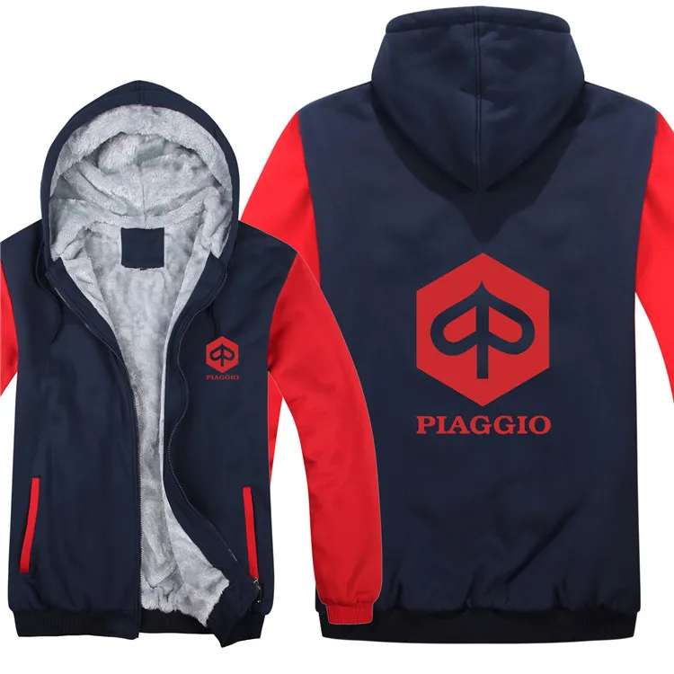 Зима, Piaggio, мотоциклетная куртка с капюшоном, шерстяная подкладка, флис, Модный пуловер, мужское пальто, Piaggio, толстовки, пальто - Цвет: as picture3
