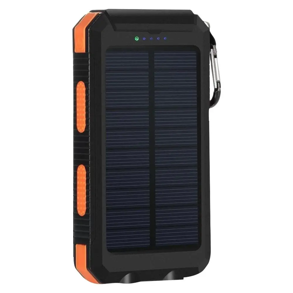 Солнечный Мощность банк Водонепроницаемый 30000mAh солнечное Зарядное устройство 2 Порты usb внешний Зарядное устройство Мощность банка для Xiaomi смартфон с светодиодный свет - Цвет: Оранжевый