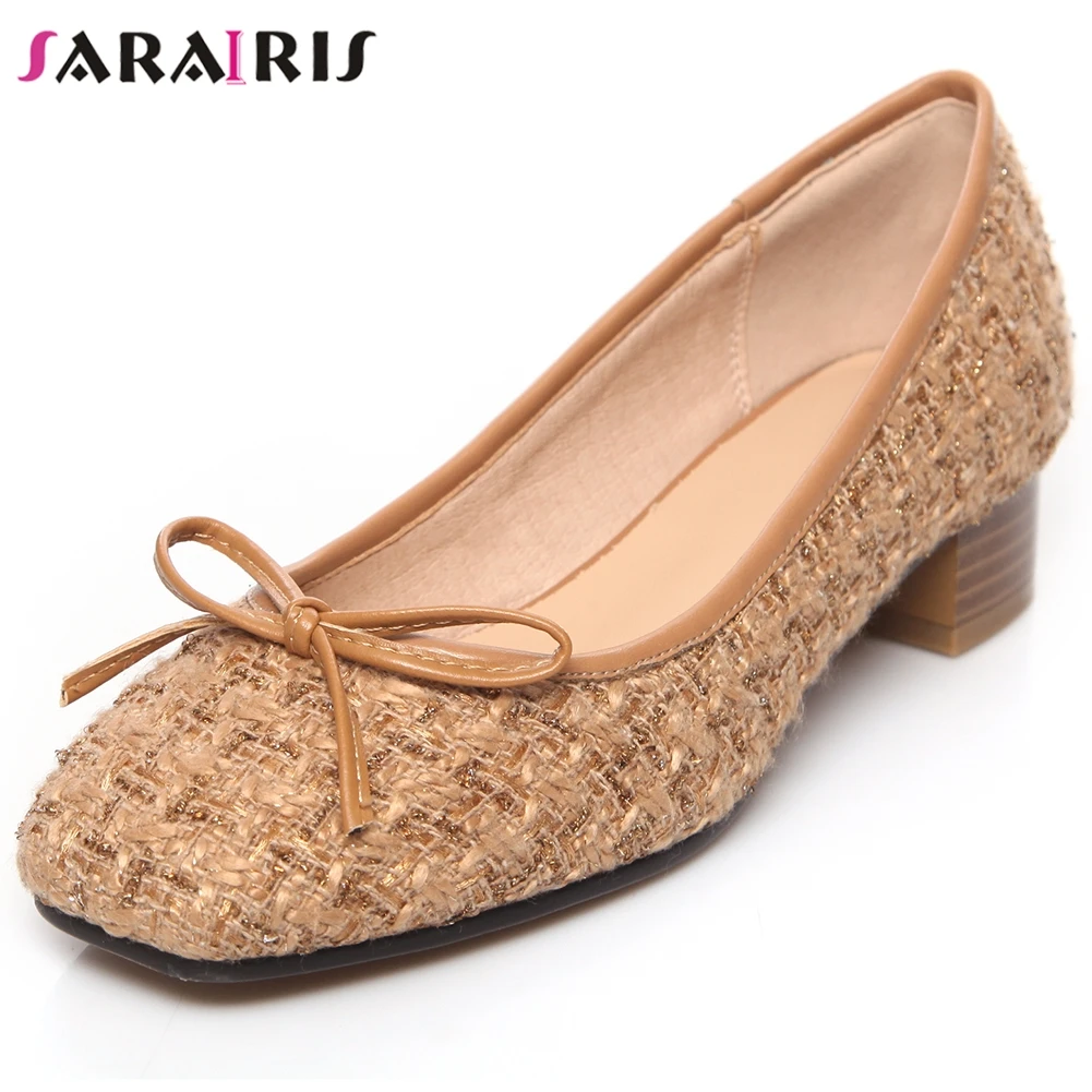 

SARAIRIS Female Comfort Leather Insole Pumps Elegant Shallow Date Pimps Women Spring Brand Design Office Shoes Woman