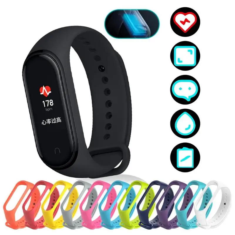 Xiaomi Mi Band 4 0,95 дюйма AMOLED 5ATM смарт-браслет с ремешком