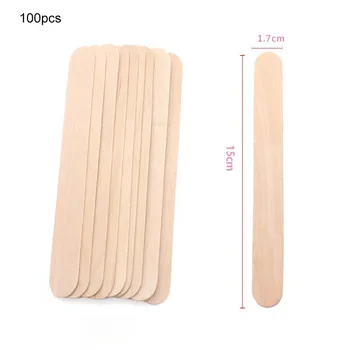 

100pcs Disposable Waxing Spatula Stick Hair Removal Wax Sticks Wooden Spatula Tongue Waxing Tools for Woman Skin Beauty