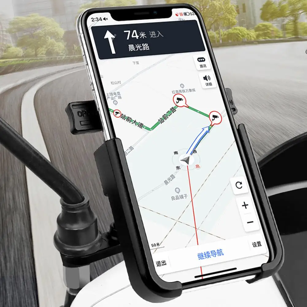 

Motorcycle Electric Scooter Phone Holder 360 Rotary Bike Handlebar Rack Bracket