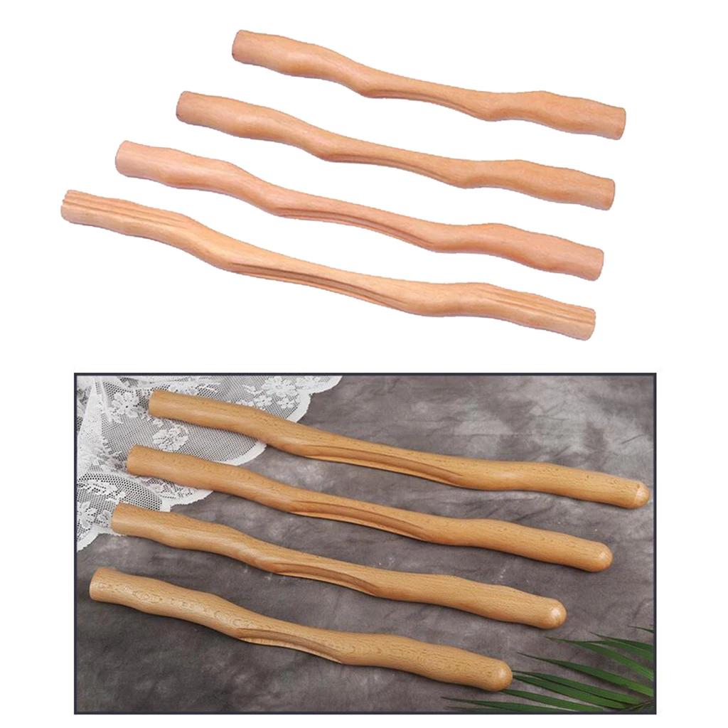 Natural Wooden Guasha Scraping Stick Massage Tool For Neck Back Shoulder Waist gua sha scraping massage tool