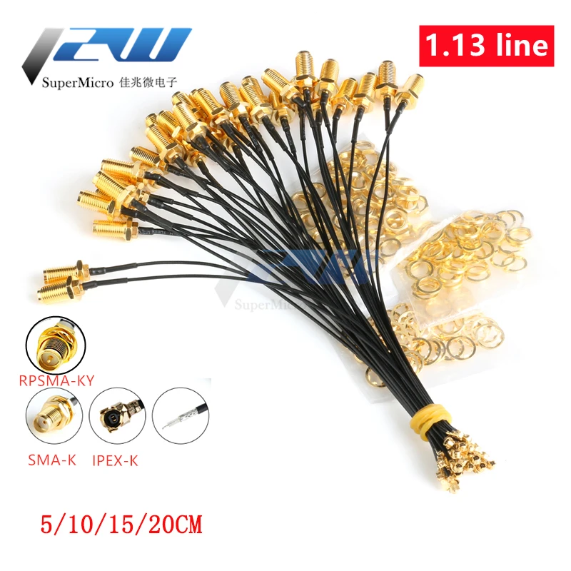 Reducido 5 uds SMA conector de Cable hembra a uFL/u FL/IPX/IPEX RF adaptador coaxial Asamblea Pigtail Cable 1,13mm RP-SMA oRKeN1X0M