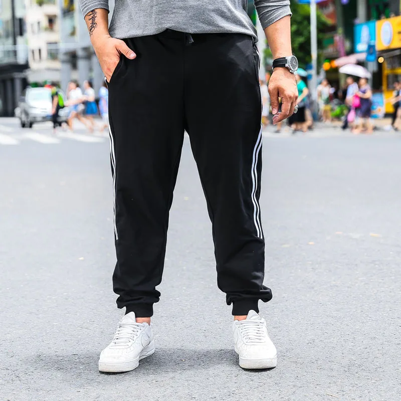 New Style Men Summer Pure Cotton Fashion Athletic Pants Men's Korean-style Trend Large Size Beam Leg Elastic High-waisted Casual