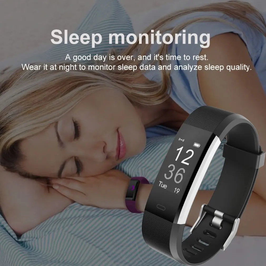 Intelligent Smart Bracelet Watch Color Screen Fitness Tracker IP67 Waterproof Heart Rate Monitor Pedometer Activity Smart Watch