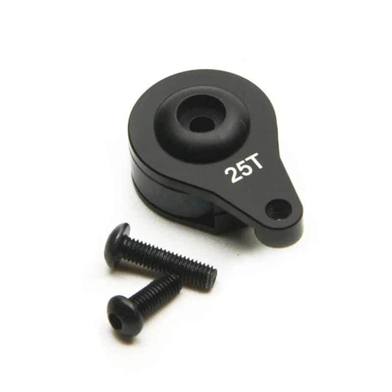 Black 25T Aluminum Shock Absorber Servo Arm Single Hole Style for RC 1:10 Crawler Car Axial SCX10 90046 D90 Upgraded Parts - Цвет: Black