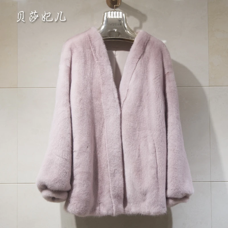 Cherry pink Новые женские модели норки полностью из норки шуба короткий параграф 1008 - Цвет: Cherry pink