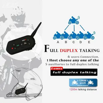 

1 Motorcycle Walkie-talkie Headset Outdoor Full-duplex Real-time Call Wireless Helmet Intercom Headset E6
