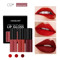 Hot 3 Pcs Set Matte Lip Gloss Make-Up Langlebige Lippenstift Hohe Sättigung Farbe Nude Samt Volle Lippen Make-Up