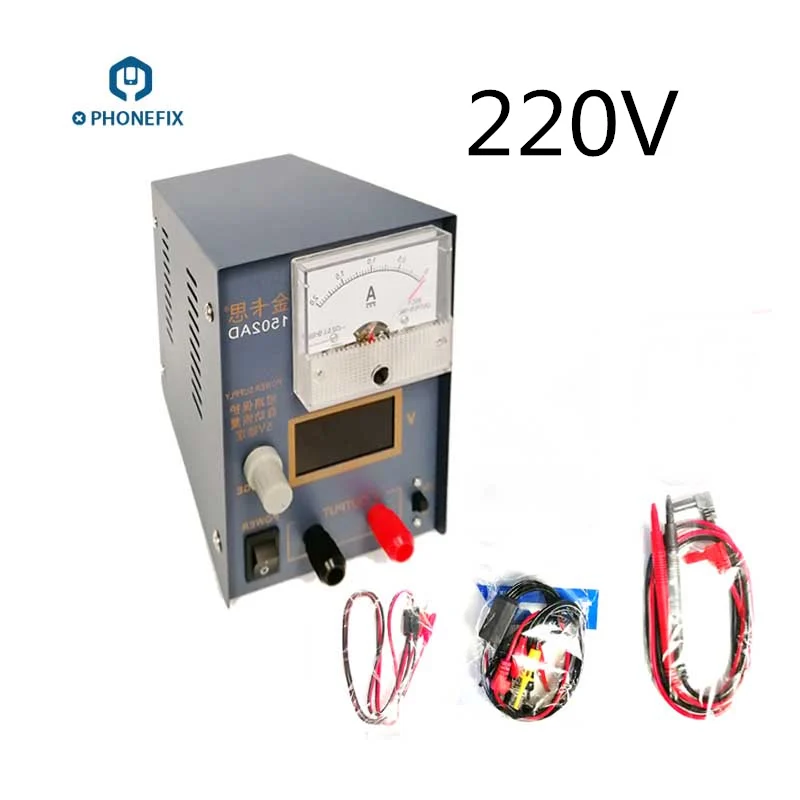 Full Set 220V PHONEFIX 110v 220v мини Регулируемый цифровой источник питания постоянного тока 15V 2A импульсный источник питания для ноутбука планшета ремонт мобильного телефона - Цвет: Full Set 220V