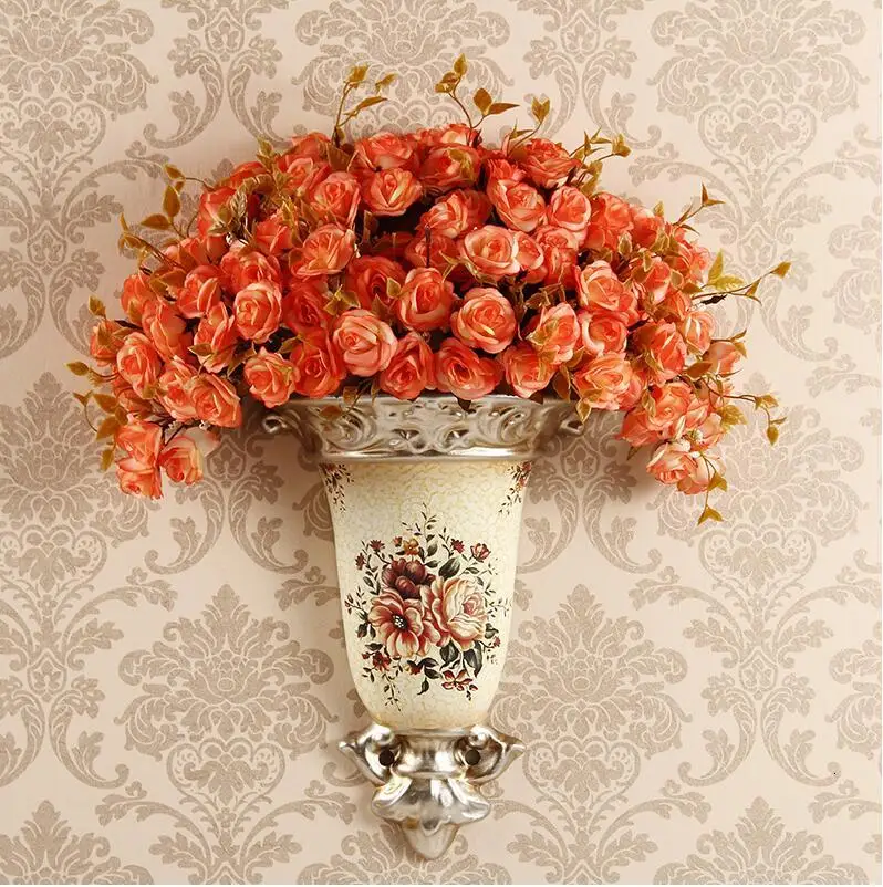 Backwall pendant resin vase, wall pot, basket, family living room background decorative handicraft pendant home decoration