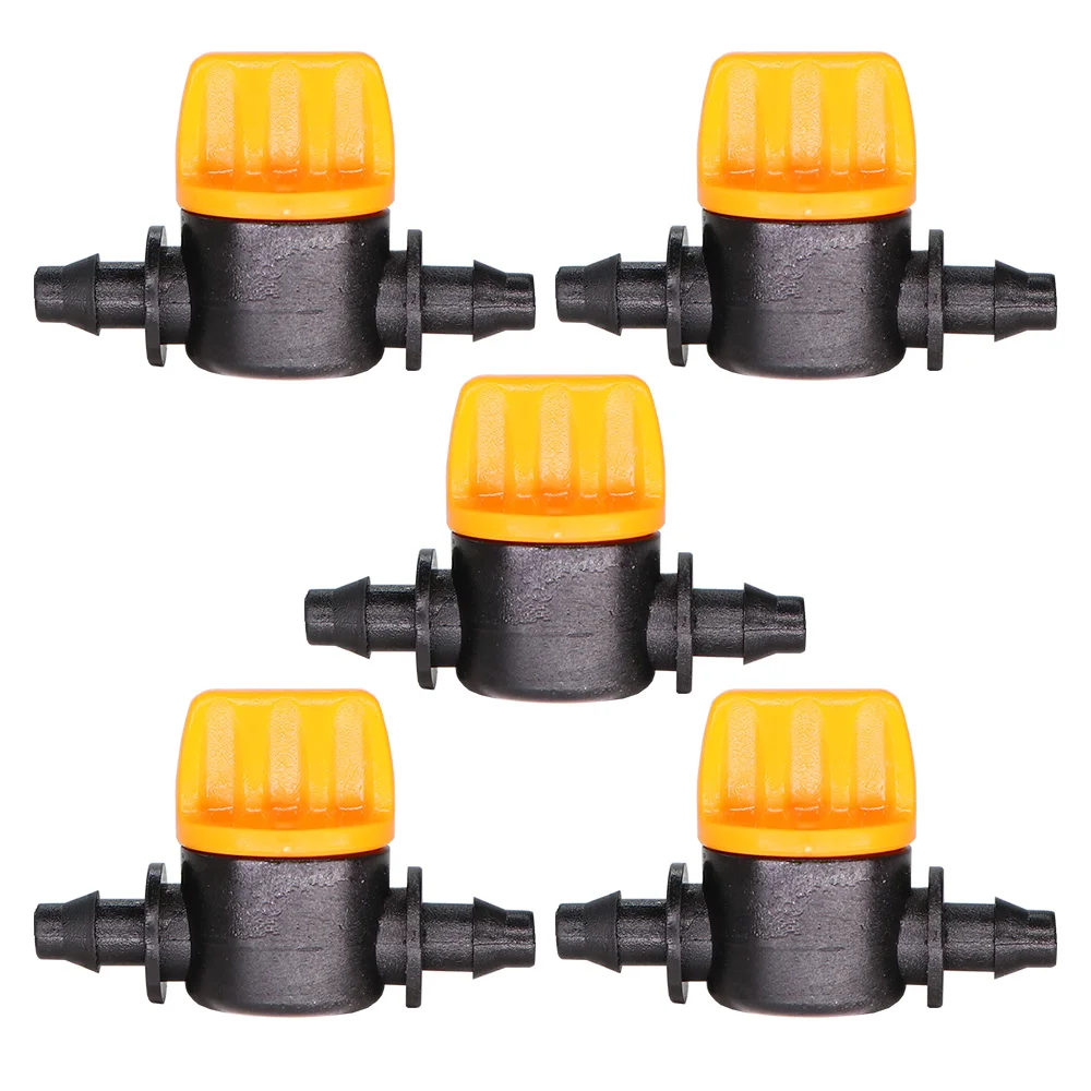 10PCS 1/4'' Barbed Mini Valve Shut Off Coupling Connectors for 4/7mm Hose Garden Water Irrigation Pipe Adaptor Greenhouse drip irrigation kit near me Watering & Irrigation Kits