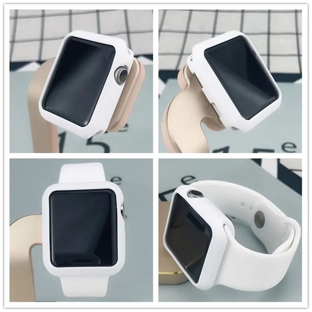 Чехол + ремешок для apple watch 42 мм/38 мм iwatch браслет чехол часов силиконовый защитный