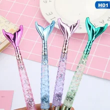 Случайные цвета 1 шт японская и Корейская девушка цвет Лазерная Русалка в масло гелевая ручка зыбучие пески нежная Канцелярия: ручка с подписью