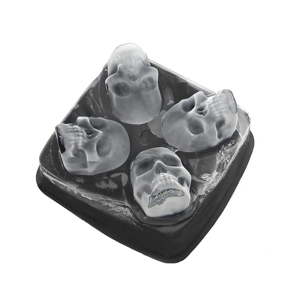 Ледяной шар, ледяной шар для виски, силиконовая форма для приготовления, Силиконовый Череп для Хэллоуина, 3D резак, кухонный инструмент для торта