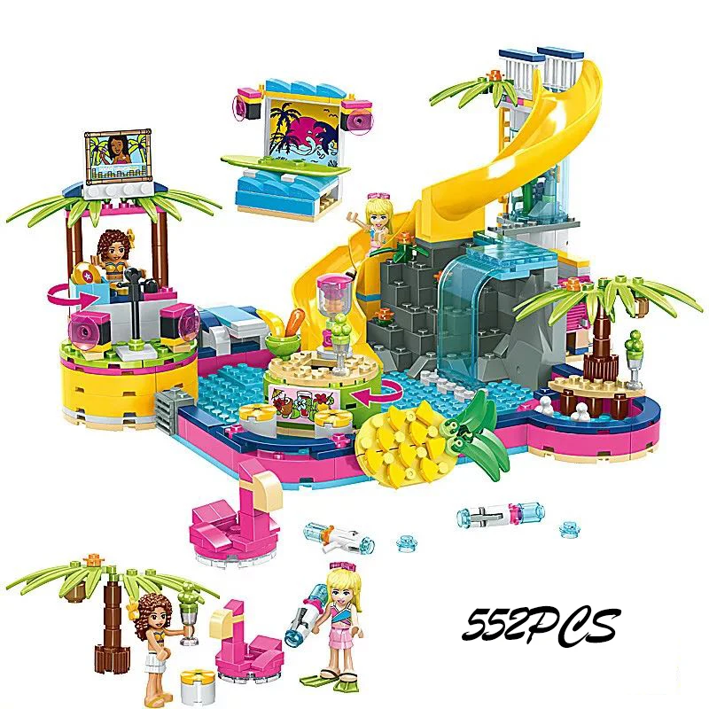 

The Friends Disney Frozen City Series Karaoke Pool Party Compatible lepining Friends 41374 Building Blocks Toys Christmas Gift