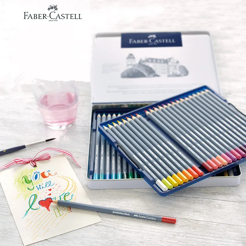 

1Set Faber-Castell Blue Series Water-soluble Colored Pencil Multiple Colour Tin Box Professional Painting Art Supplies Artist