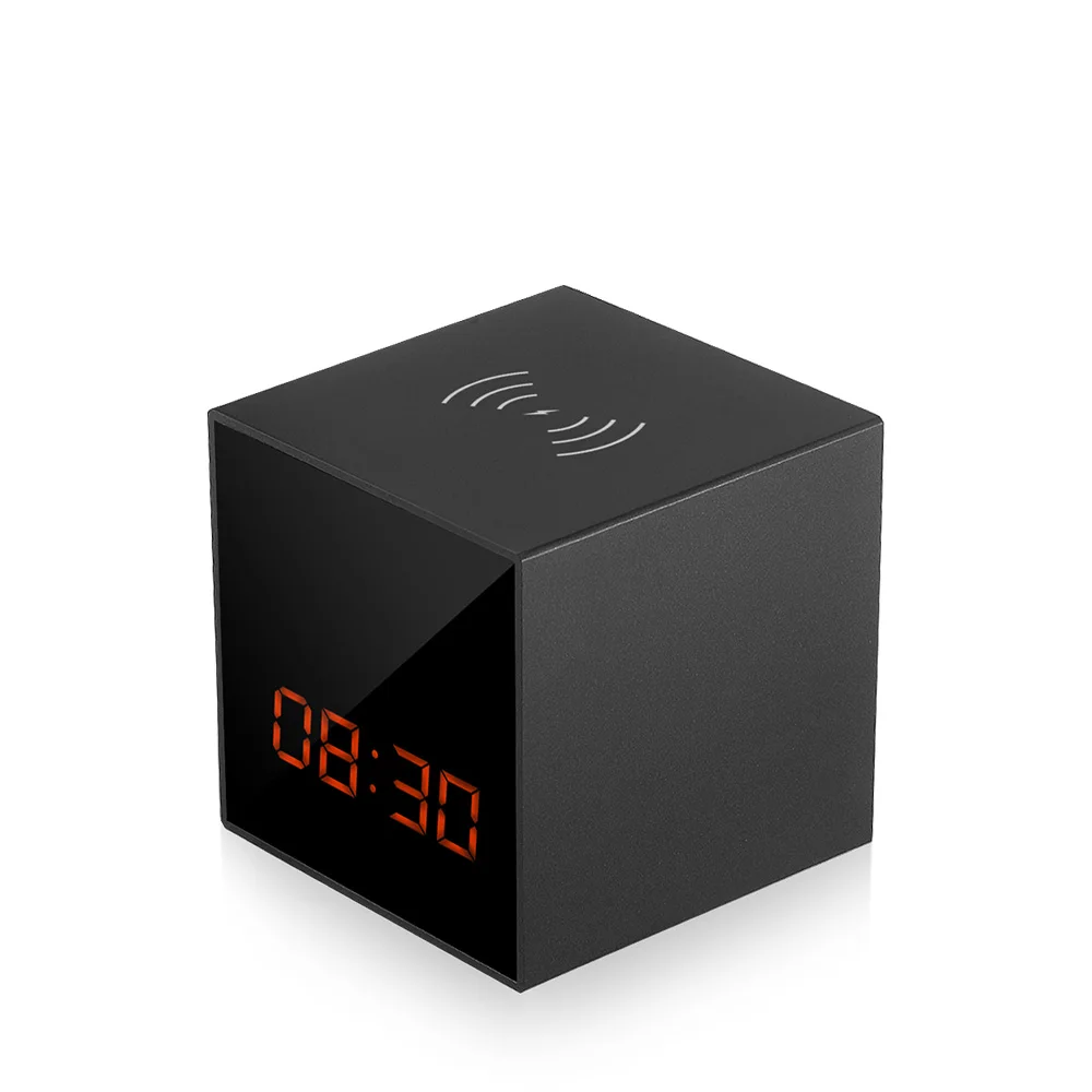 WiFi IP Camera Mobile Wireless Charger Table Clock Video Security Mini IP Camera Full HD 1080P Invisible Lens Camcorder