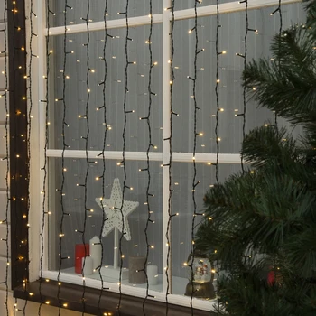 

Garland "Curtain" 2 x 3 m, IP44, UMC, dark thread, 760 LED, glow warm white, 220V
