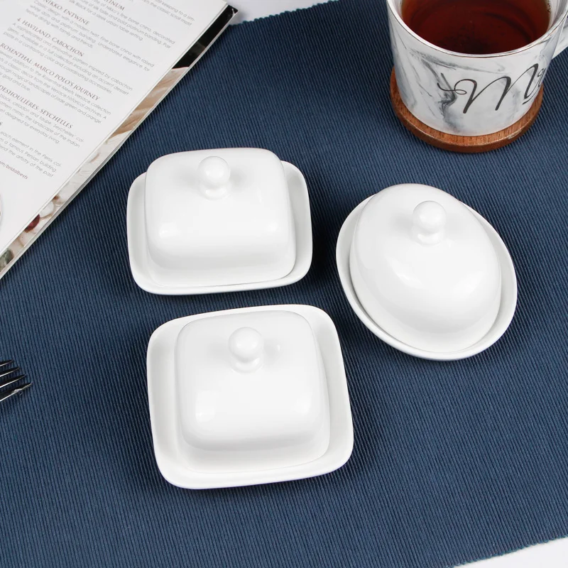 Butter storage box porcelain butter dish with lid perfect for East/West