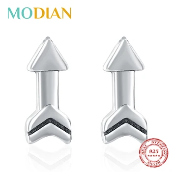 

Modian Simple Arrow Lucky 925 Sterling Silver Fashion Stud Earrings For Women Charm Sterling Silver Christmas Jewelry Gift