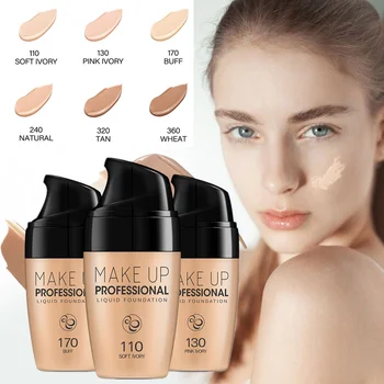 

Professional 6 Color Liquid Foundation Cream Waterproof Long-lasting Oil Control Full Coverage Matte Concealer Face Base Make Up