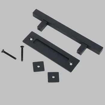 

Home Gates Stainless Steel Practical Durable Easy Install Decorative Wear Resistant Door Handle Set Square Sliding Heavy Duty