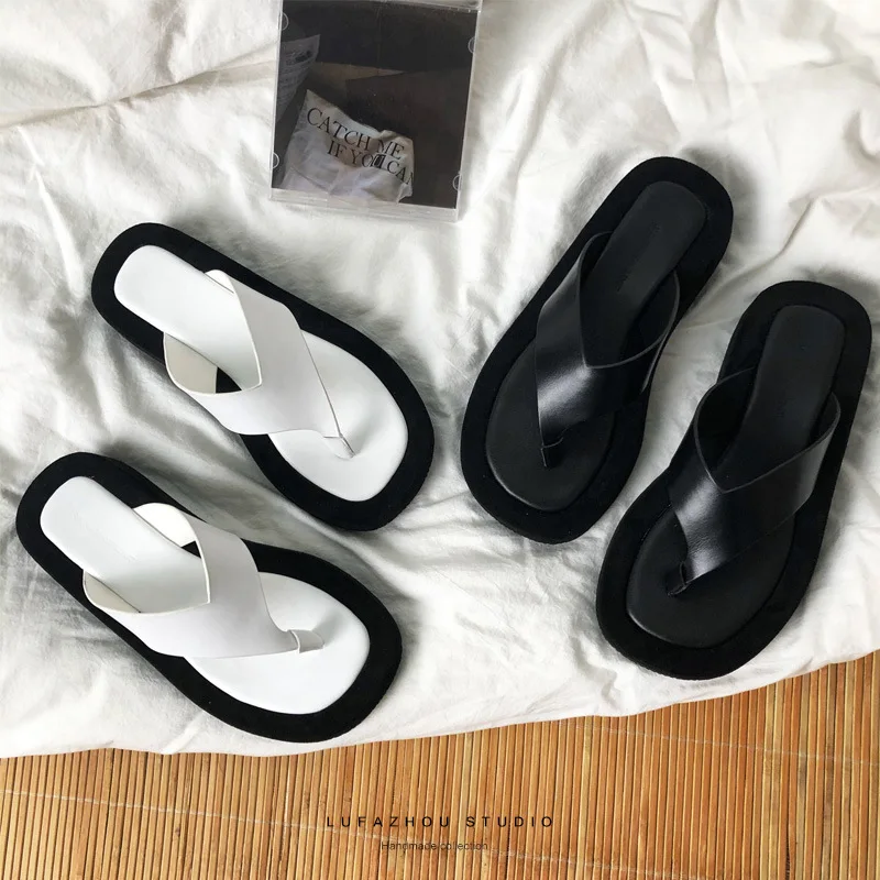 Summer Sandals for Women Comfortable Non-slip Slipper Thick Soles To Clip Your Feet Fashion Beach Flip-flop Platform Shoes | Обувь