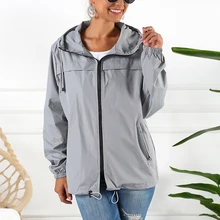 Новинка, Женская куртка для пешего туризма, водонепроницаемая куртка с капюшоном, легкий плащ, Женская Повседневная однотонная модная одежда для дождливой погоды