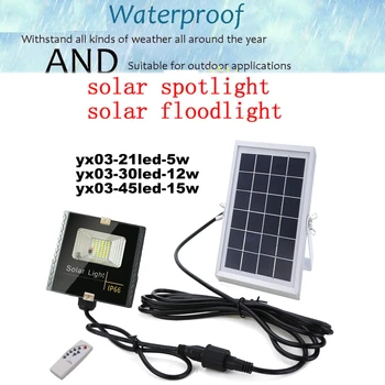 

LED New Solar Powered Light Outdoor Waterproof Garden LED Solar Lamps Security Wall Lamp remote timer split mount indoor home