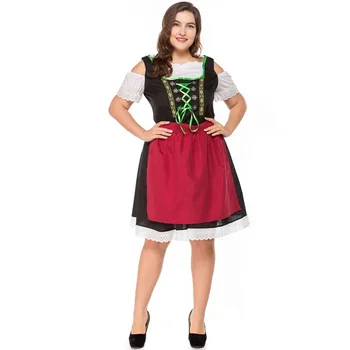 

Plus Size Women Dress Halloween Cosplay Costumes Beer Festival Club Carnival Party Outfit Stage Uniform Bar Working Suits