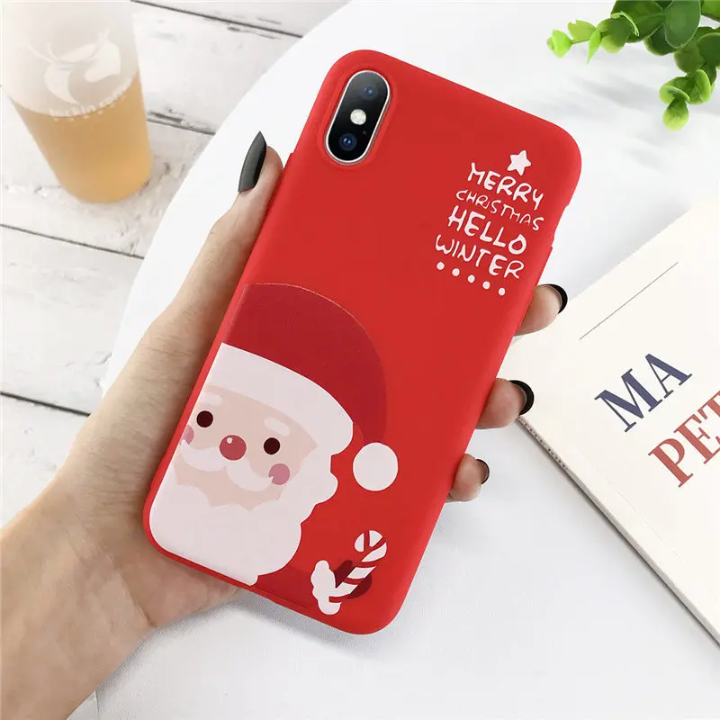 Moskado Christmas Elk Deer Phone Case For iPhone 11 Pro XS Max X XR Soft TPU Silicone For iphone 7 8 6 6S Plus 5s SE Back Cover - Цвет: 8368