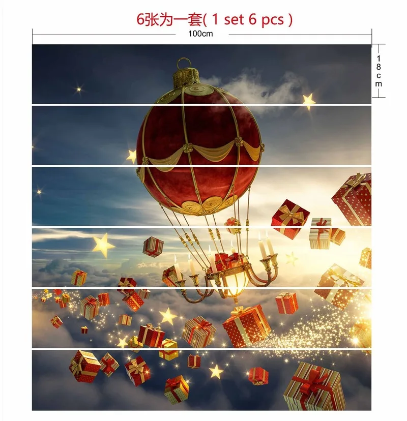 

6Pieces/set SLT012 Christmas Snowman 3D Simulation Stair Stickers Waterproof Decorative Wall Stickers Home Dropship