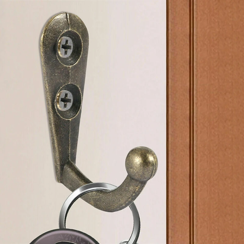 50Pcs 21*12*30mm Zinc Alloy Vintage Style Rustic Cast Iron Wall Coat Hooks Hat Hook Hall Tree Hardware