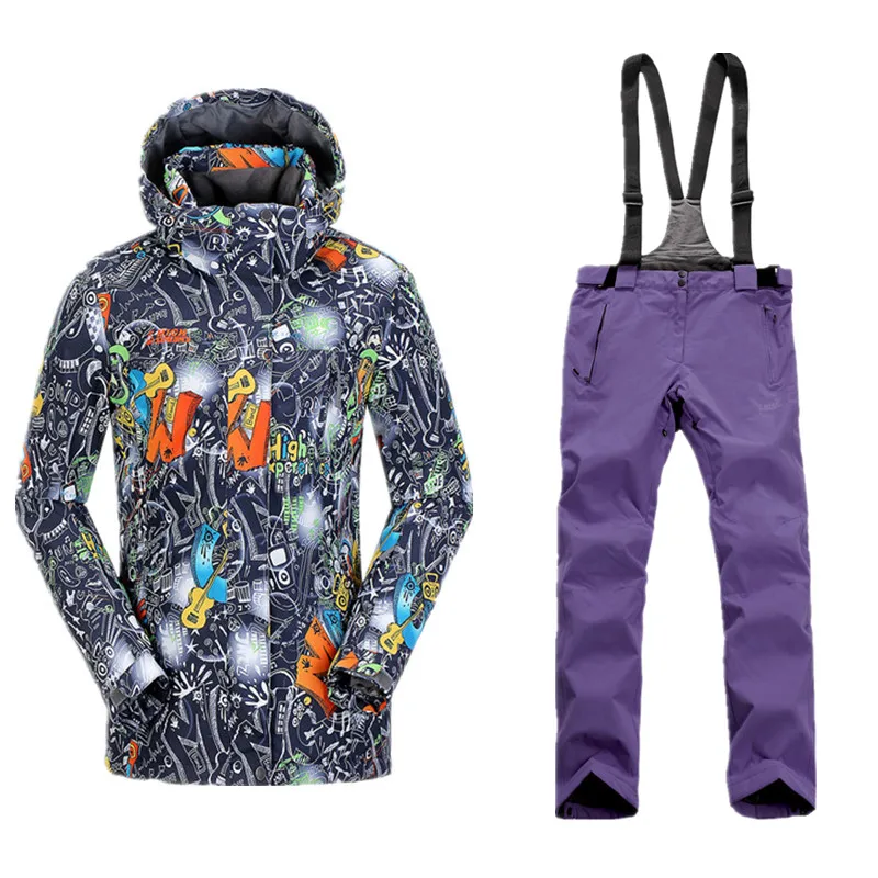 purple set Горнолыжный костюм женскийлыжный костюм лыжный костюм женский зимний костюм женский сноуборд горнолыжный костюм лыжи костюм спортивный женский брючный костюм женский костюм зимний женский зимний костюм горные лыжилыжны - Color: purple set