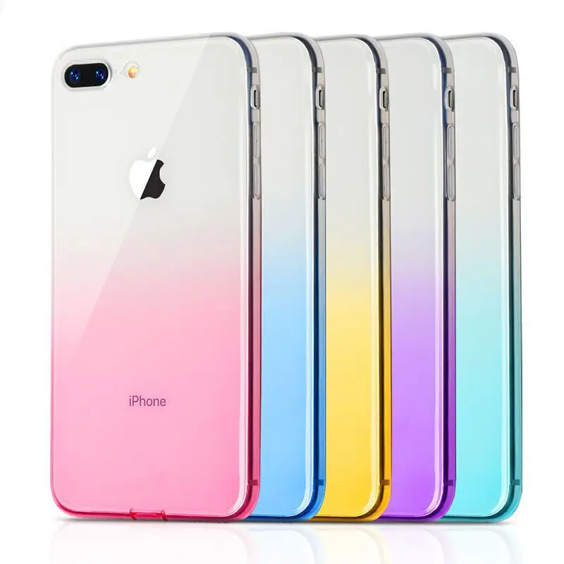 

Ultra SlimTransparent Gradient Color Tpu Gel Bumper Case Cover For Iphone 11 Pro Max Xs Xr X 8 7 6 PLUS Khushi Accessories