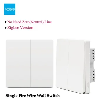 

Aqara Wall Light Switch Wifi Smart Zigbee Single Fire Wire No Neutral 2 Gang Wireless Switch Control Remote Work For Mi Home