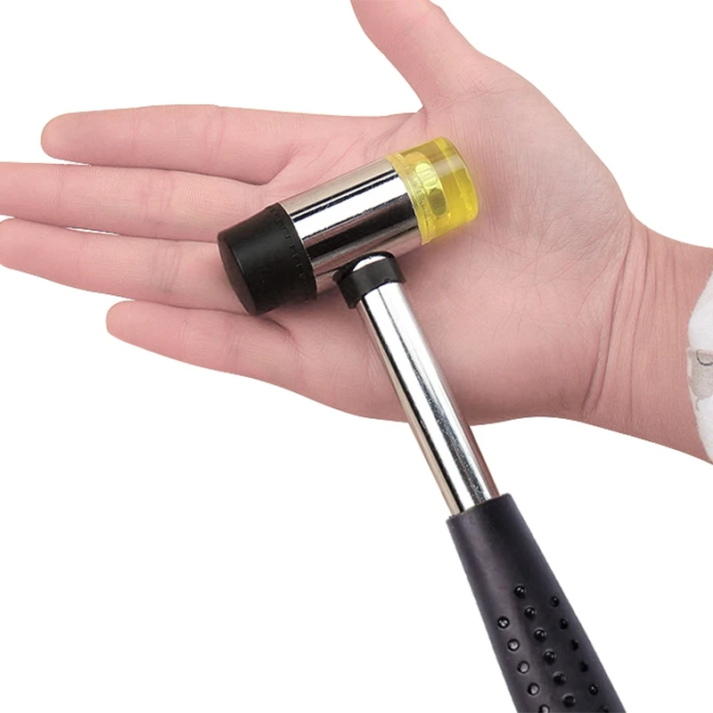 Double Faced Soft Mallet Rubber Hammer Glazing Window Beads Tool Steel Handle Install Hammer Household Tool
