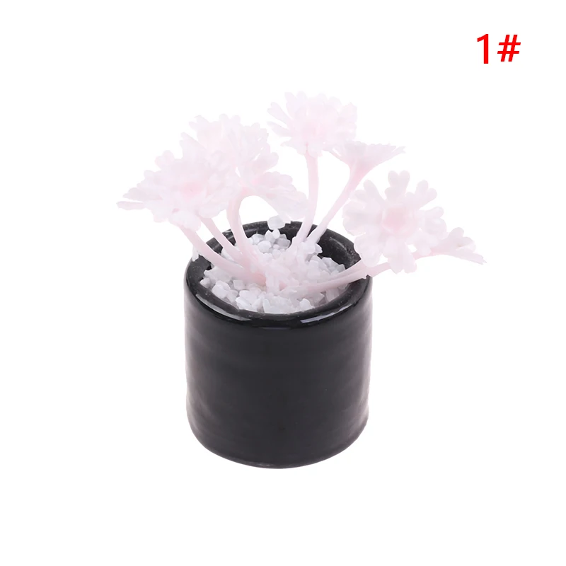 Mini Tree Potted For Green Plant In Pot Doll House Furniture Home Decor Simulation Potted Plants 1:12 Dollhouse Miniature 8