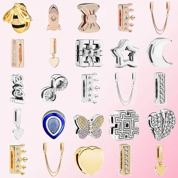 

2019 100% 925 Sterling Silver Classic Reflexions Crown Queen Bee Rocket Bow Star Moon Butterfly Bracelet DIY Accessories