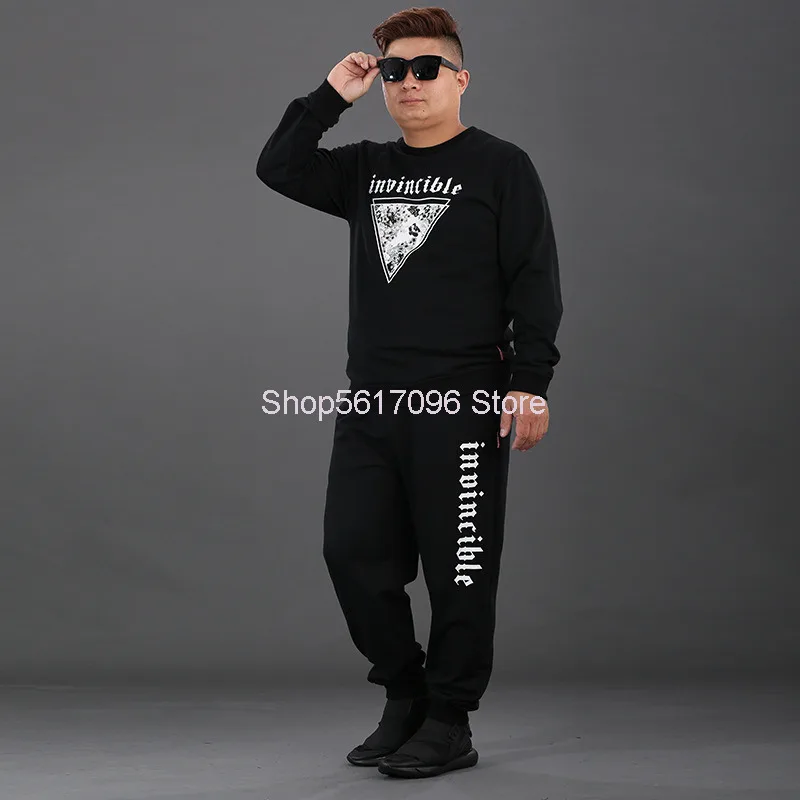 

Sweater Autumn Big Size Men's Wear Triangle Plus Fat Plus Men's Pullover Leisure Suit Baseball Clothing Sportswear