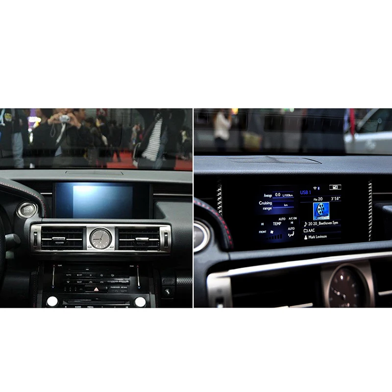 2 шт./компл. углеродного волокна Стикеры для LEXUS IS250 IS350 2013- gps навигационный экран Рамка Стикеры отделка